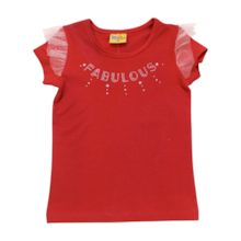 Blusa Manga Curta Fabulous com Strass e Tule 22129 - Rollu 