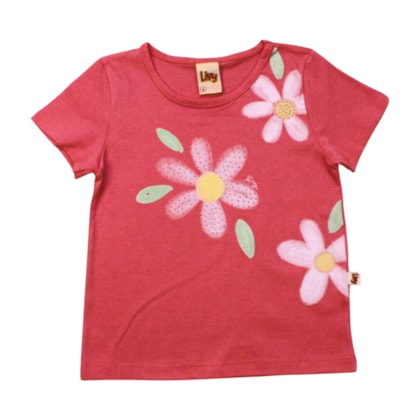 Blusa Manga Curta Flor com Strass 9509 - Livy
