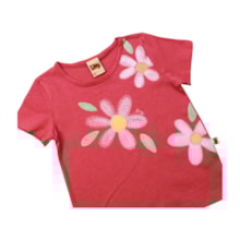 Blusa Manga Curta Flor com Strass 9509 - Livy