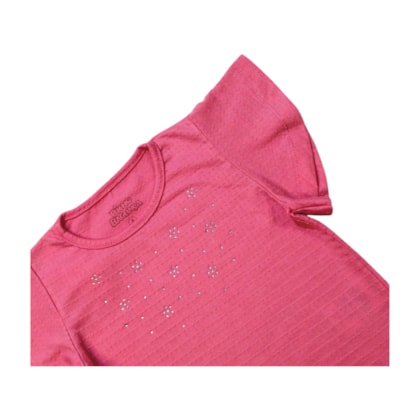 Blusa Manga Curta Flores com Strass 3372 - Bicho Bagunça