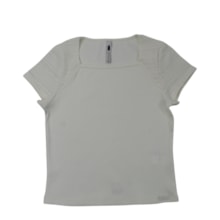 Blusa Manga Curta Jacquard 23640 - Modme