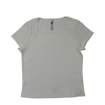 Blusa Manga Curta Jacquard 23640 - Modme