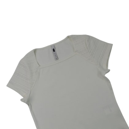 Blusa Manga Curta Jacquard 23640 - Modme