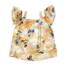 Blusa Manga Curta Tecido Estampado Coqueiros 39928 - Alakazoo