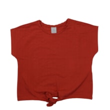 Blusa Manga Curta Trabalhada com Nó 502854 - Lecimar