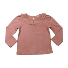 Blusa Manga Longa Canela com Renda 22428 - Angerô