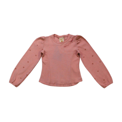Blusa Manga Longa Canelada Corações  22342 - Angerô