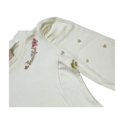 Blusa Manga Longa Canelada Corações  22342 - Angerô