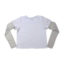 Blusa Manga Longa com Tule e Estampa Coração 26352 - Two Colors