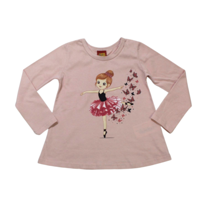Blusa Manga Longa Estampa Bailarina 1000749 - Kyly 