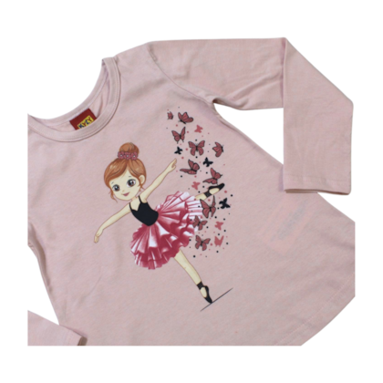 Blusa Manga Longa Estampa Bailarina 1000749 - Kyly 