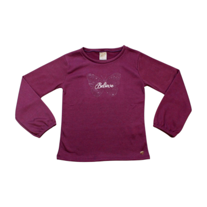 Blusa Manga Longa Estampa Borboleta 11800 - Tiny Joy 