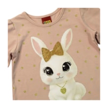 Blusa Manga Longa Estampa Coelha Glitter 1001499 - Kyly