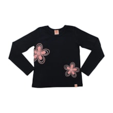 Blusa Manga Longa Estampa Flor Glitter 61089 - Kely Kety