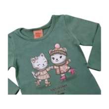 Blusa Manga Longa Estampa Gatinhos 60614 - Kely Kety