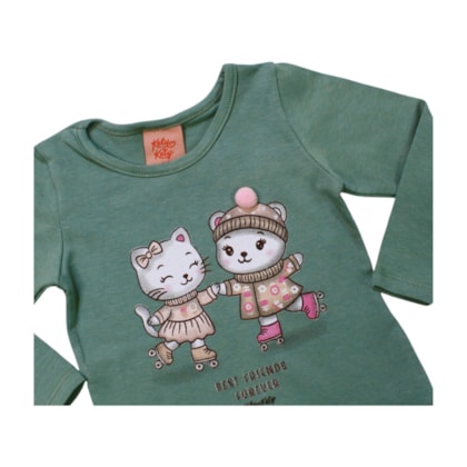 Blusa Manga Longa Estampa Gatinhos 60614 - Kely Kety