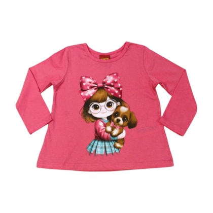 Blusa Manga Longa Estampa Menina 1001496 - Kyly
