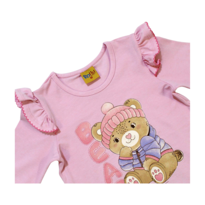Blusa Manga Longa Estampa Ursa 23139 - Rollu 