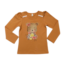 Blusa Manga Longa Estampa Ursa com Strass 21596 - Glinny 