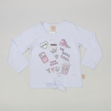 Blusa Manga Longa Estampada com Pérolas 7093 - Brincar é Arte