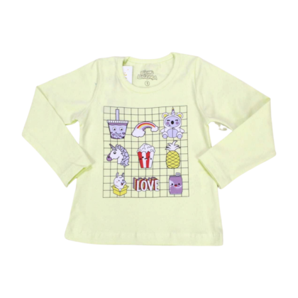 Blusa Manga Longa Estampada Love 1252 - Bicho Bagunça