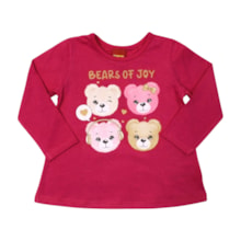 Blusa Manga Longa Estampada Ursos 1001519 - Kyly