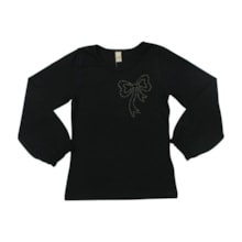 Blusa Manga Longa Laço Strass 22977 - Glinny