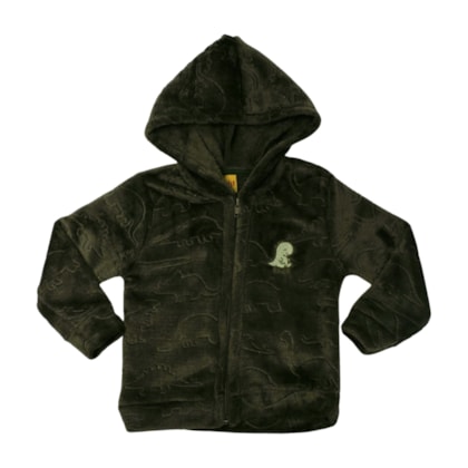 Blusão Pelúcia Aberto Masculino Dinossauros 26213 - Rollu