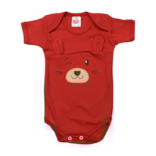 Body Manga Curta Bordado Carinha 890 - Baby Bee