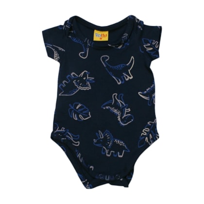 Body Manga Curta Estampado Dinossauro 25206 - Rollu   