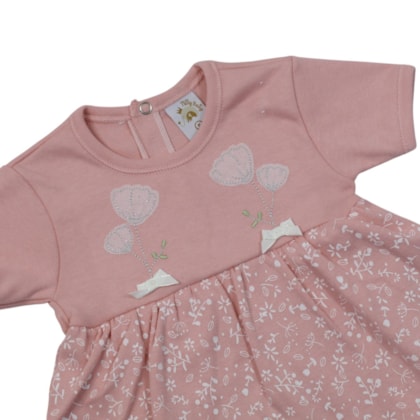 Body Manga Curta Feminino com Saia Sortido 1081 - Nilly Baby