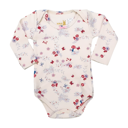 Body Manga Longa Feminino Estampa Flores 9419 - Kiko