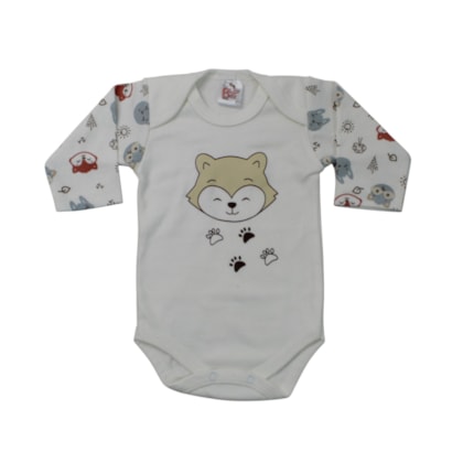 Body Manga Longa Masculino Estampado Raposa 868 - Baby Bee