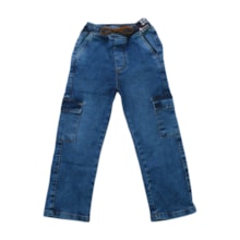 Calça Cargo Jeans com Elástico Masculina 901 - Faos