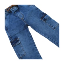 Calça Cargo Jeans com Elástico Masculina 901 - Faos