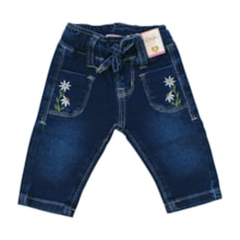 Calça Jeans Feminina com Elástico e Bordado 5504 - Paparrel  
