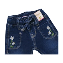 Calça Jeans Feminina com Elástico e Bordado 5504 - Paparrel  