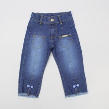 Calça Jeans Feminina com Recorte e Regulagem no Cós 1429 - Petit Tathi