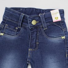 Calça Jeans Feminina Regulagem no Cós com Laços 5341 - Lordan