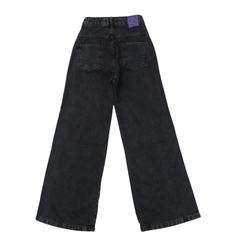 Calça Jeans Feminina Wide Legging Black 344 - Revert