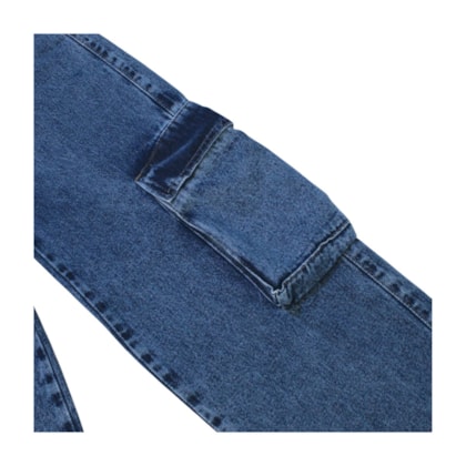 Calça Jeans Feminina Wide Legging Cargo 3581 - Frommer