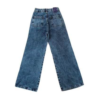 Calça Jeans Feminina Wide Legging Marmorizada 433 - Revert