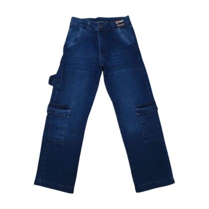 Calça Jeans Masculina Cargo com Ajuste no Cós 824 - Faos