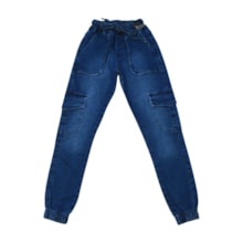 Calça Jeans Masculina Cargo com Elástico 906 - Faos  