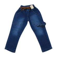 Calça Jeans Masculina com Bolso e Elástico no Cós 807 - Faos