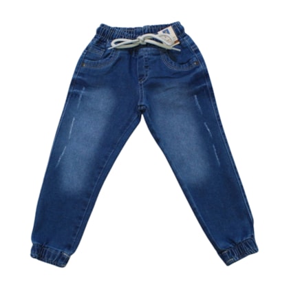 Calça Jeans Masculina com Elástico no Cós e Punho 606 - Faos