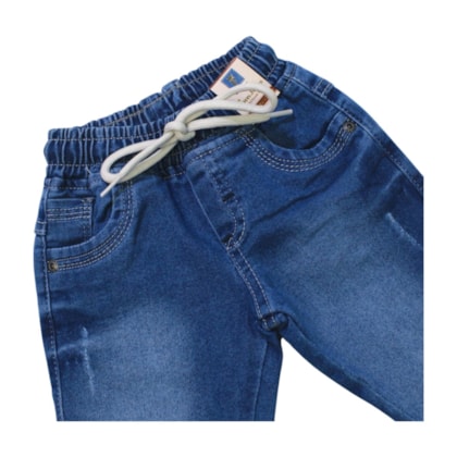 Calça Jeans Masculina com Elástico no Cós e Punho 606 - Faos