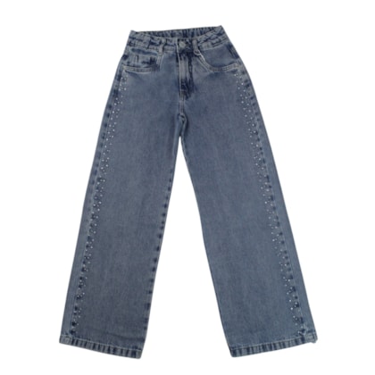Calça Jeans Wide Legging com Brilho 3911 - Frommer