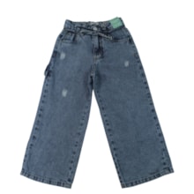 Calça Jeans Wide Legging com Cordão Feminina 5354 - Garota Lua