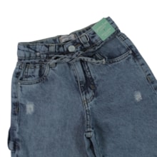 Calça Jeans Wide Legging com Cordão Feminina 5354 - Garota Lua